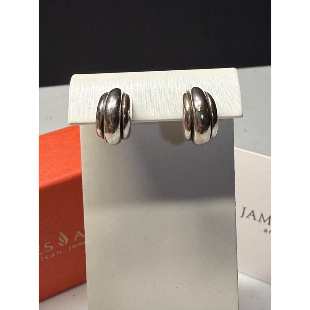 James Avery Retired 925 Sterling Silver Huggie Trio Dome Hoop Earrings